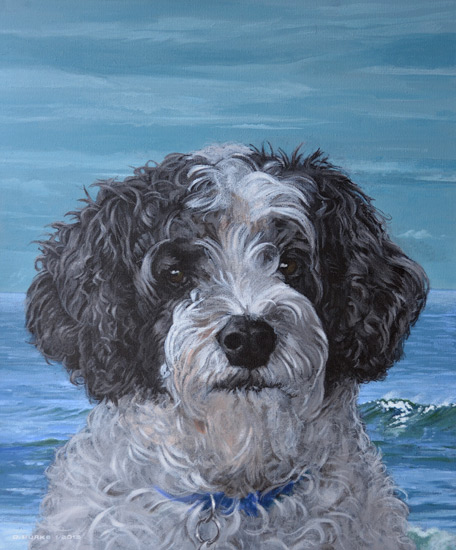 Lucky, a south coast doggie. Acrylic on canvas.