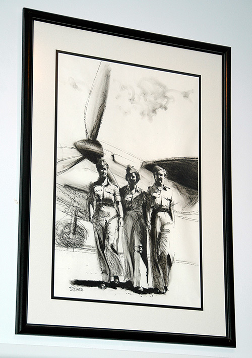 Airforce Women. Collection RAAF. Charcoal on paper.