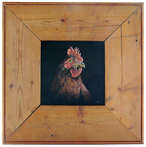 Chook. Acrylic on board.