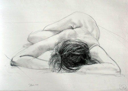 Life Drawing, female nude.