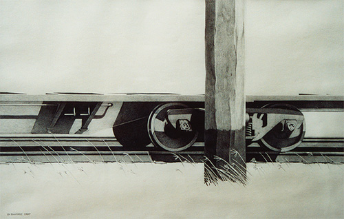 Kempsey Railyard. Pencil on paper. 