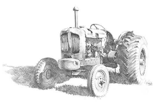 Another tractor from Mogo NSW. Pencil on paper.