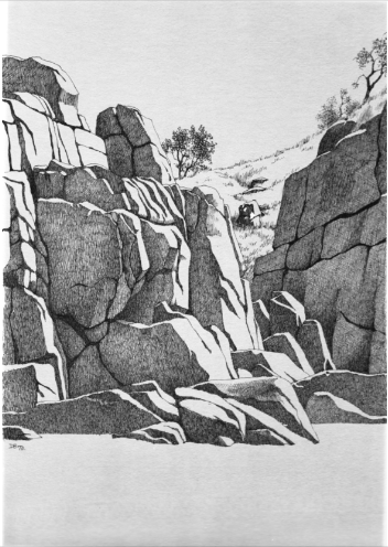 Pen drawing partially corrected